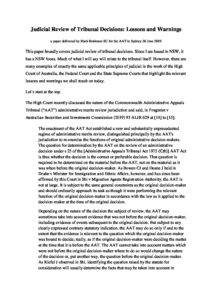 2019 mar paper for aat seminar judicial review of tribunal decisions lessons and warnings 26 june 2019 final