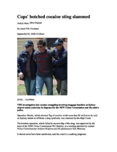 Daily telegraph 5 september 2008 cops botched cocaine sting slammed